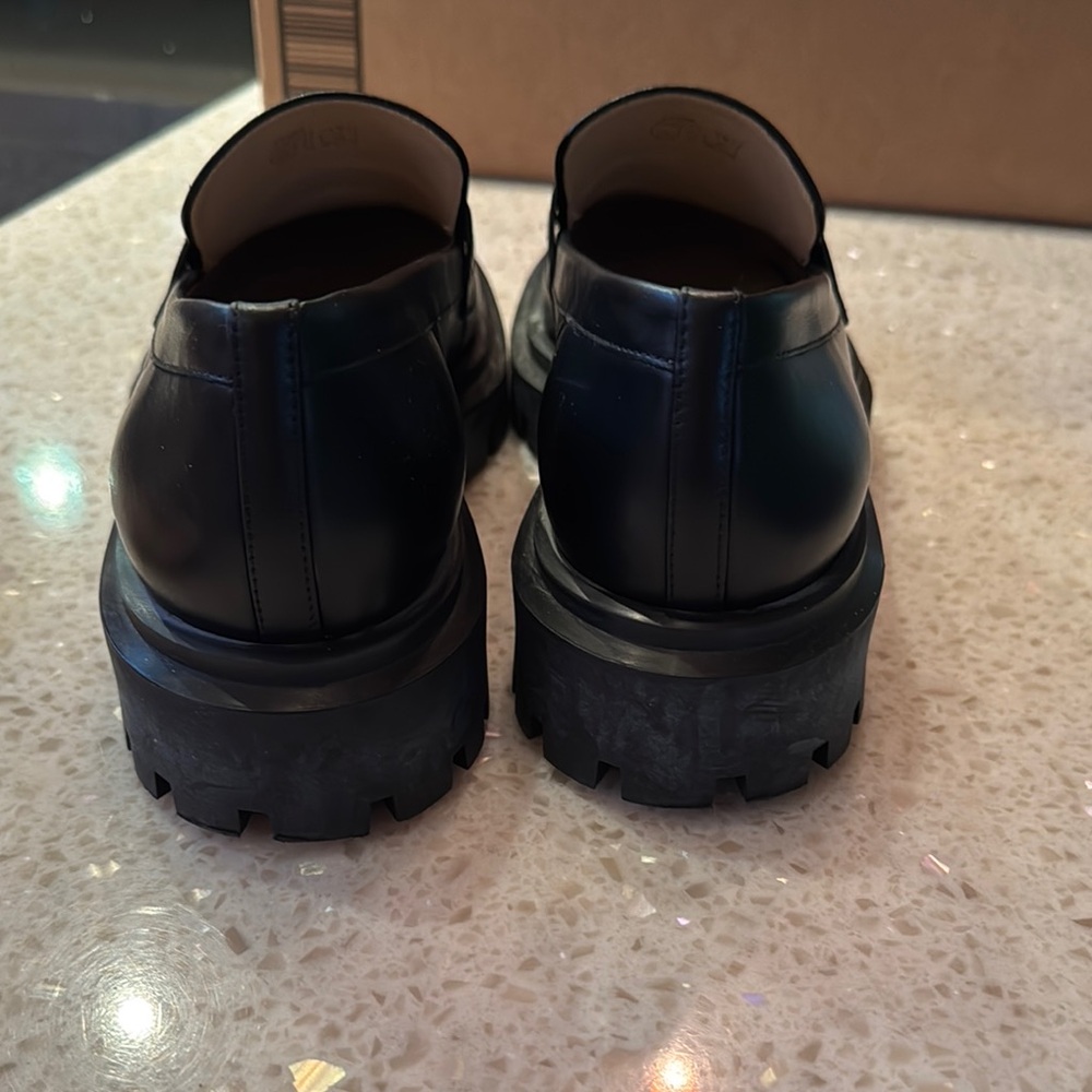 Stuart Weitzman Black Leather Loafers - Picture 3 of 11